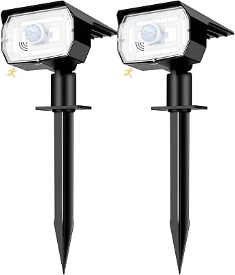 GRIFEMA DG2004 Luce Solare Da Giardino - 2 Pezzi, Lampade A Palo Automatiche, Impermeabili, Senza Fili - 5