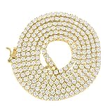 14k Yellow Gold Finish Lab Diamond Solitaire Tennis Link Iced Out 26