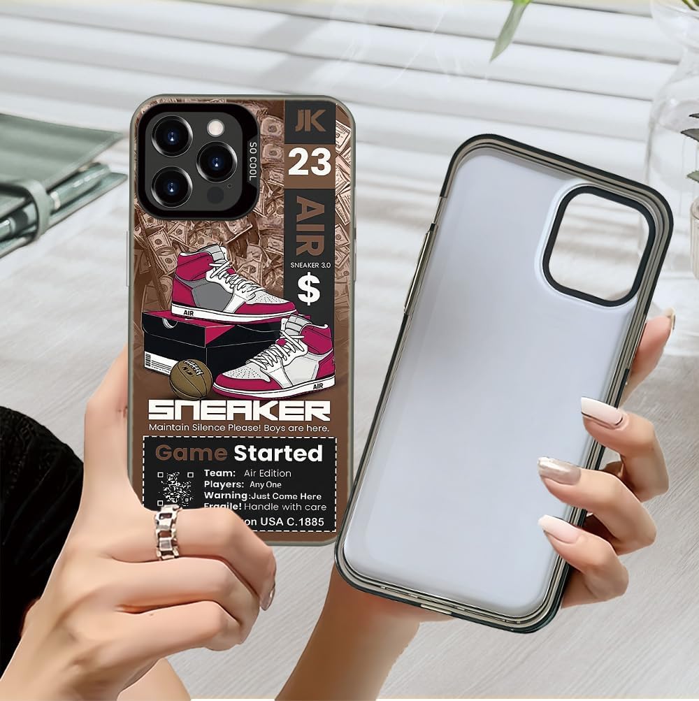 Sports Shoes Brand Phone Case Compatible with iPhone 16E Case 6.1 inch, Cool Ins Off Classic Sneakers White or Black Label Aesthetic Non-Slip Shockproof Drop Protection Cover - Image 4