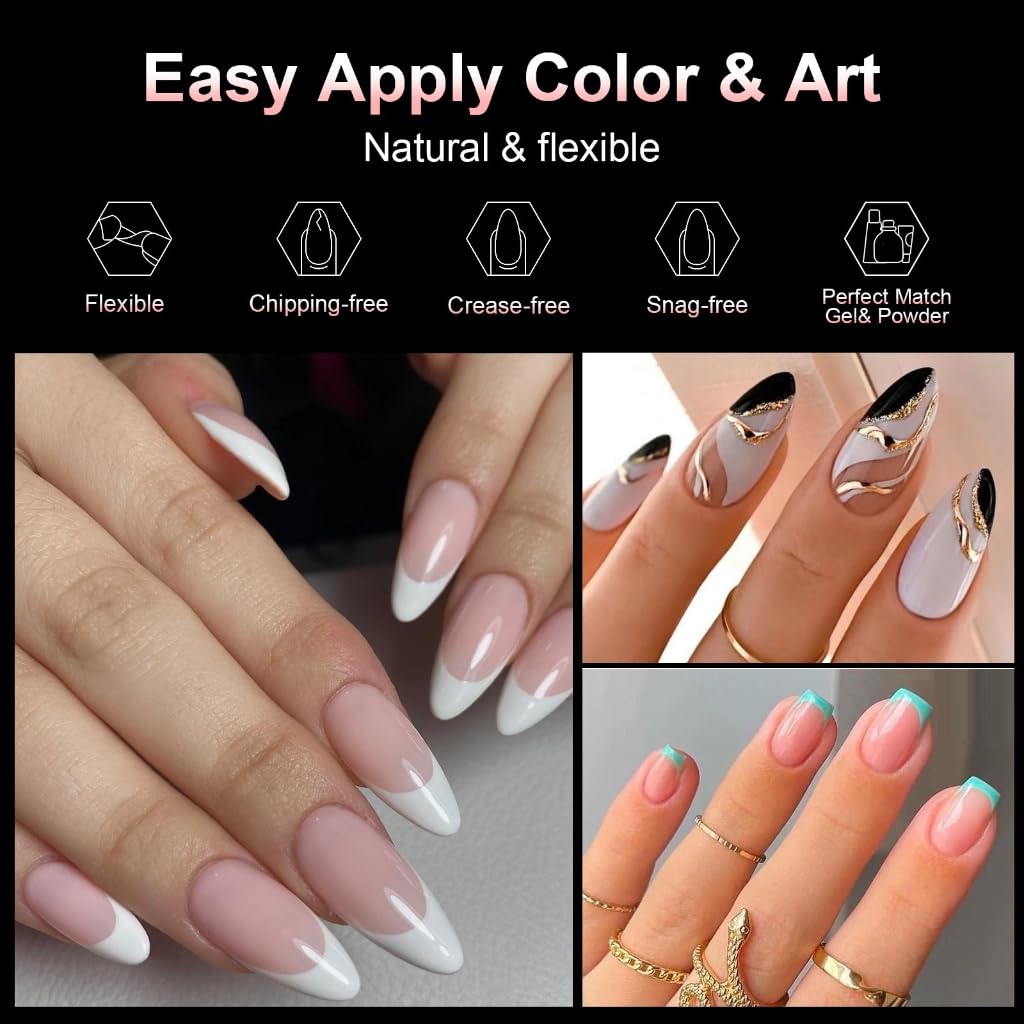 Acrylic Nails Tips French Nails Tips for Acrylic Nails Full/Half Covers Artificial False Nails Tips with Storage Case