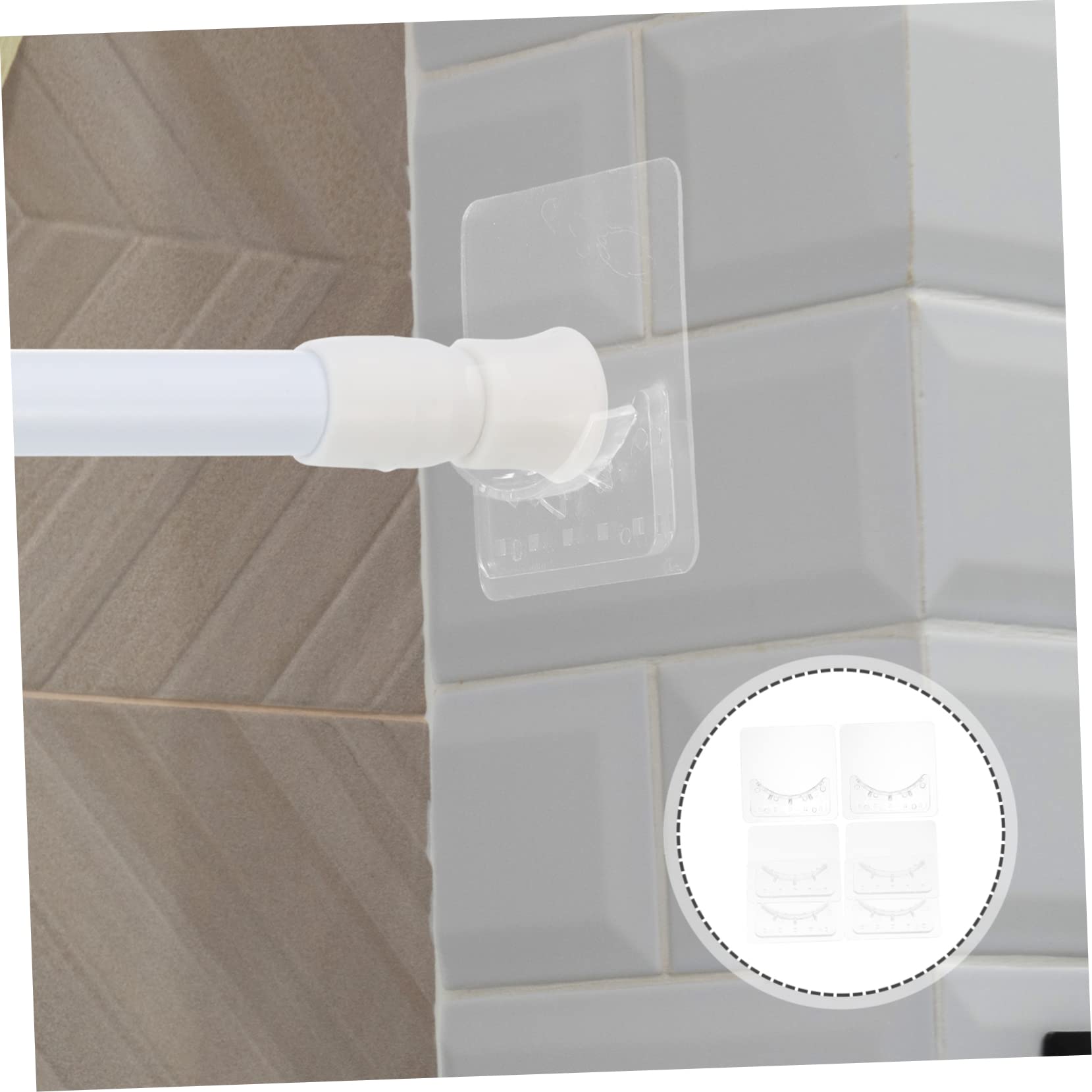 Hemobllo 18paires Support De Tringle à Rideaux Autocollant Sans Perçage Lot De Supports Muraux Pour Rideaux De Et Serviettes Transparent Pratique Et Facile à Installer