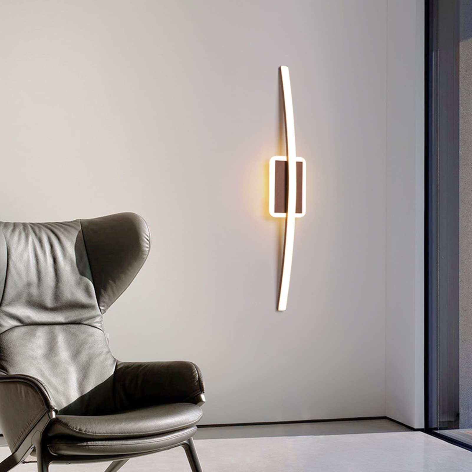 Lampade da parete e applique Lanterna da parete ad arco moderna Applique da parete ad arco lungo Lampada da parete a LED in acrilico minimalista metallizzato creativo Lampada da soffitto a LED Lampada