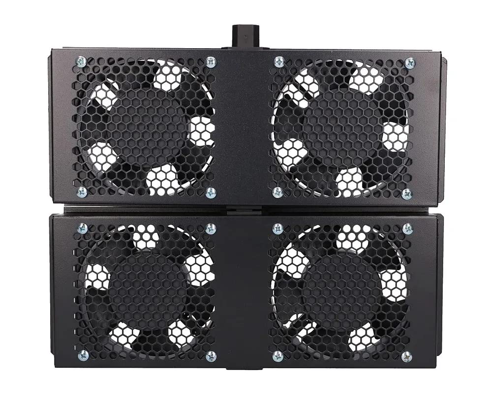 Extralink, Ventilatore rack progettato per rack in piedi, cavo da 2 metri con spina europea in dotazione, 2 pannelli, totale 4 ventole.