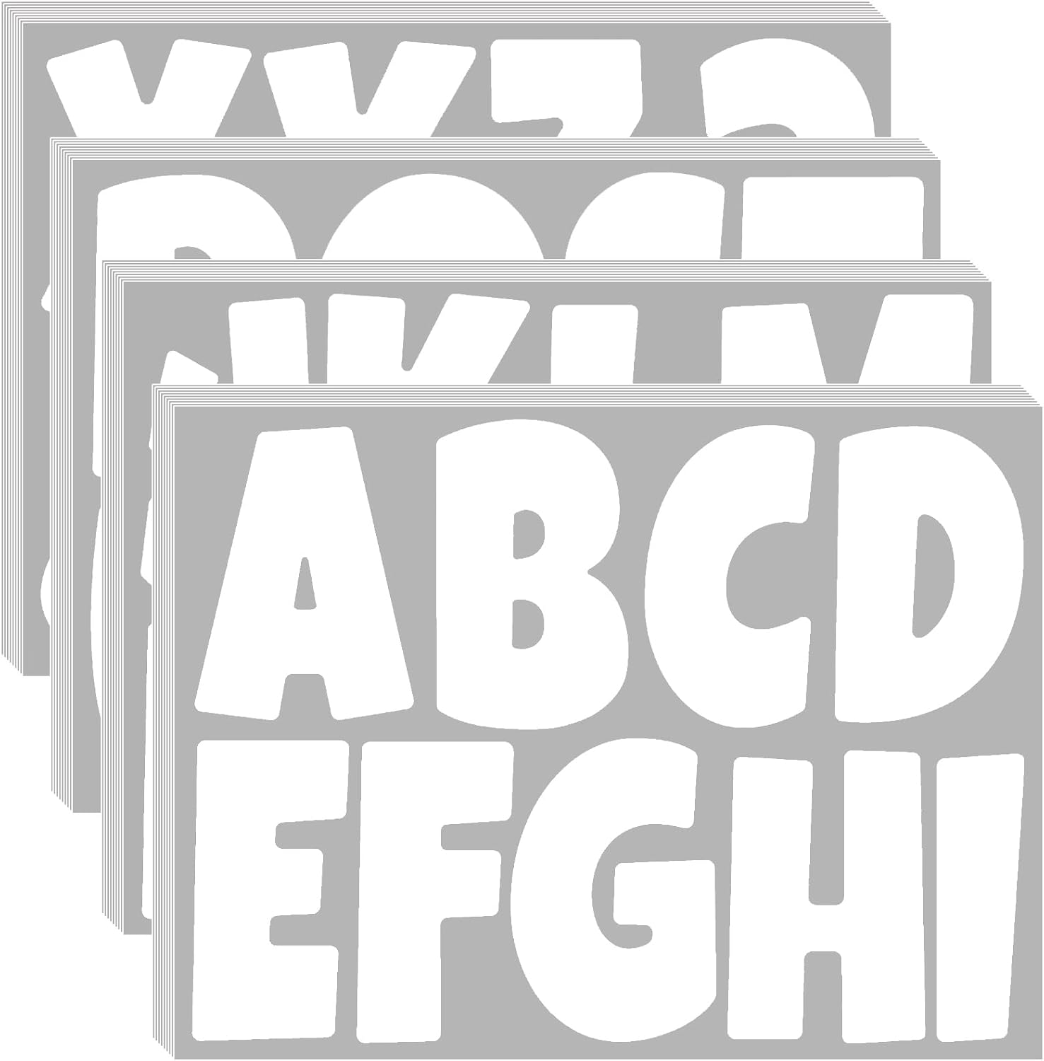 Bemeol Letter Stickers 351 Pieces 4 Inch Bulletin Board Letters Alphabet Cutout Letter for Bulletin Board Display Home Classroom School Decor(White) White 4 Inch