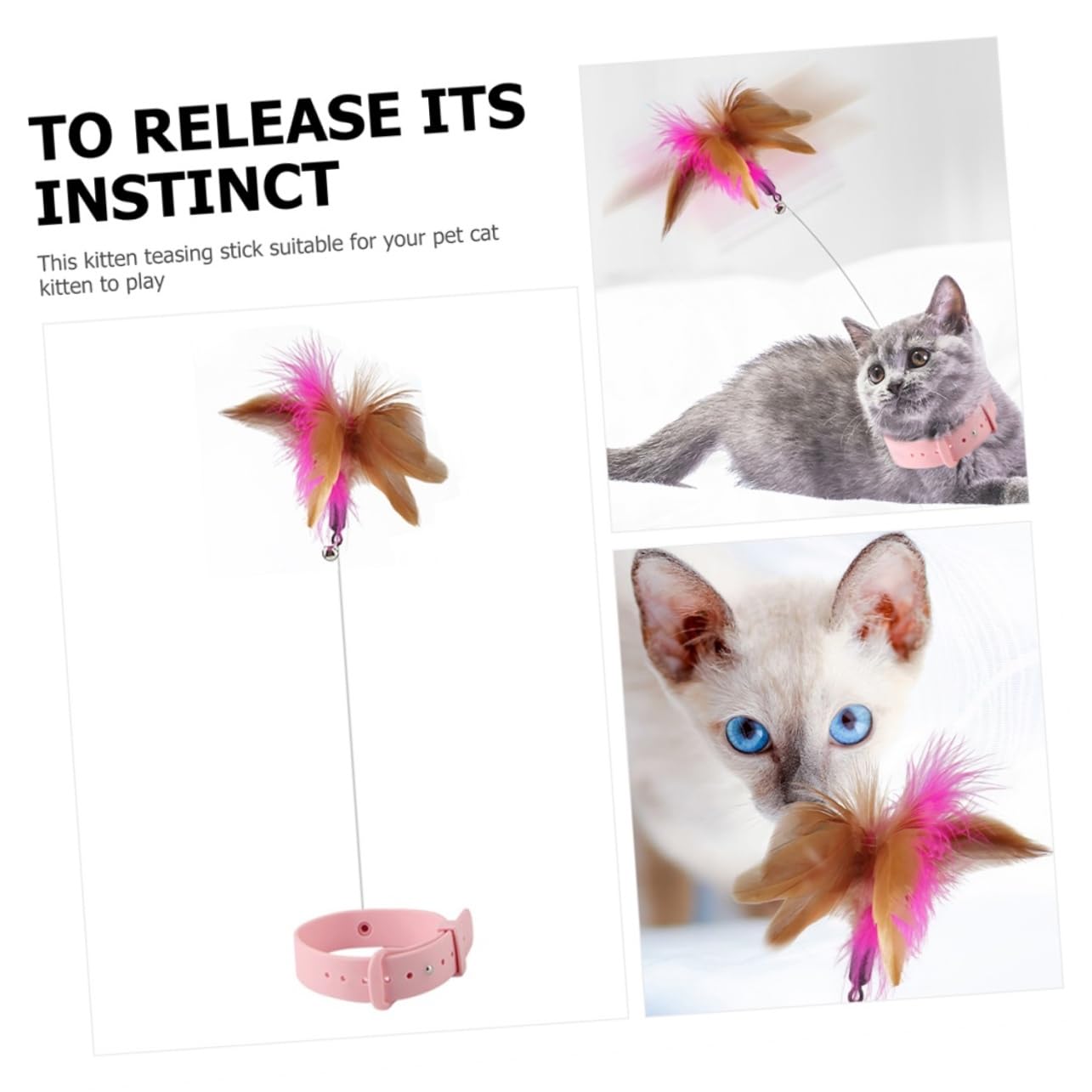 Toyvian Collar De Juguete para Gatos Juguete para Mascotas Gatos para Gatitos Mordeduras