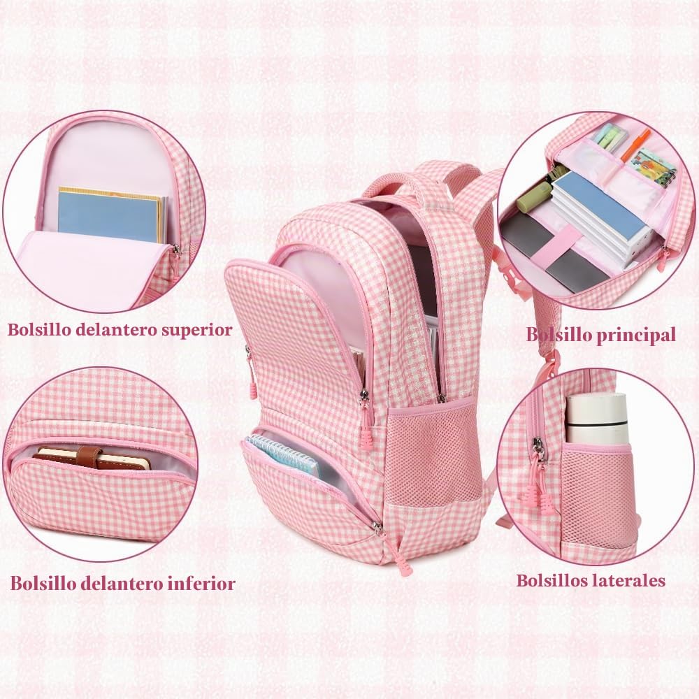 Kimwadalh Mochilas Primaria Niñas Purpurina Mochila Escolare Niña para la Escuela 1-3 Grado Girls Backpack 3 en 1 Juegos de Bolsas Escolares Primarias
