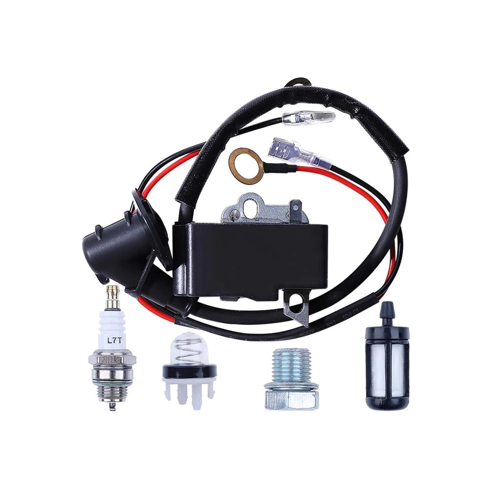 Kit de bujías de Bobina de Encendido Compatible con Motosierra TS420 TS410, Piezas de Filtro de Combustible OEM 42384001301 42384001307 42381301A