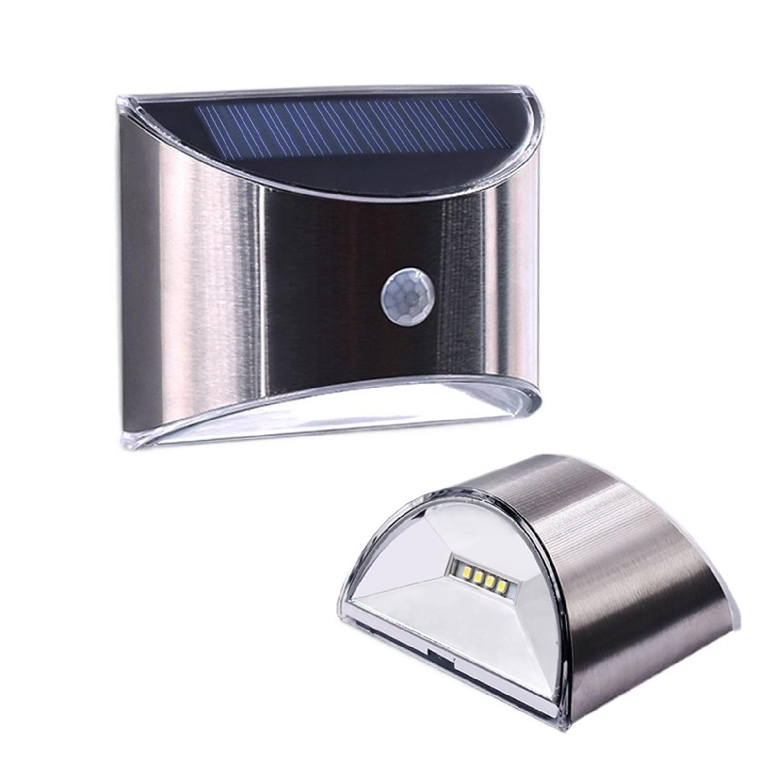 Lampa solarna LED, czujnik ruchu PIR, wodoodporne, zewnętrzne lampy ścienne, powłoka ze stali nierdzewnej, oświetlenie do ogrodu, użytku domowego (4 szt., styl 2)