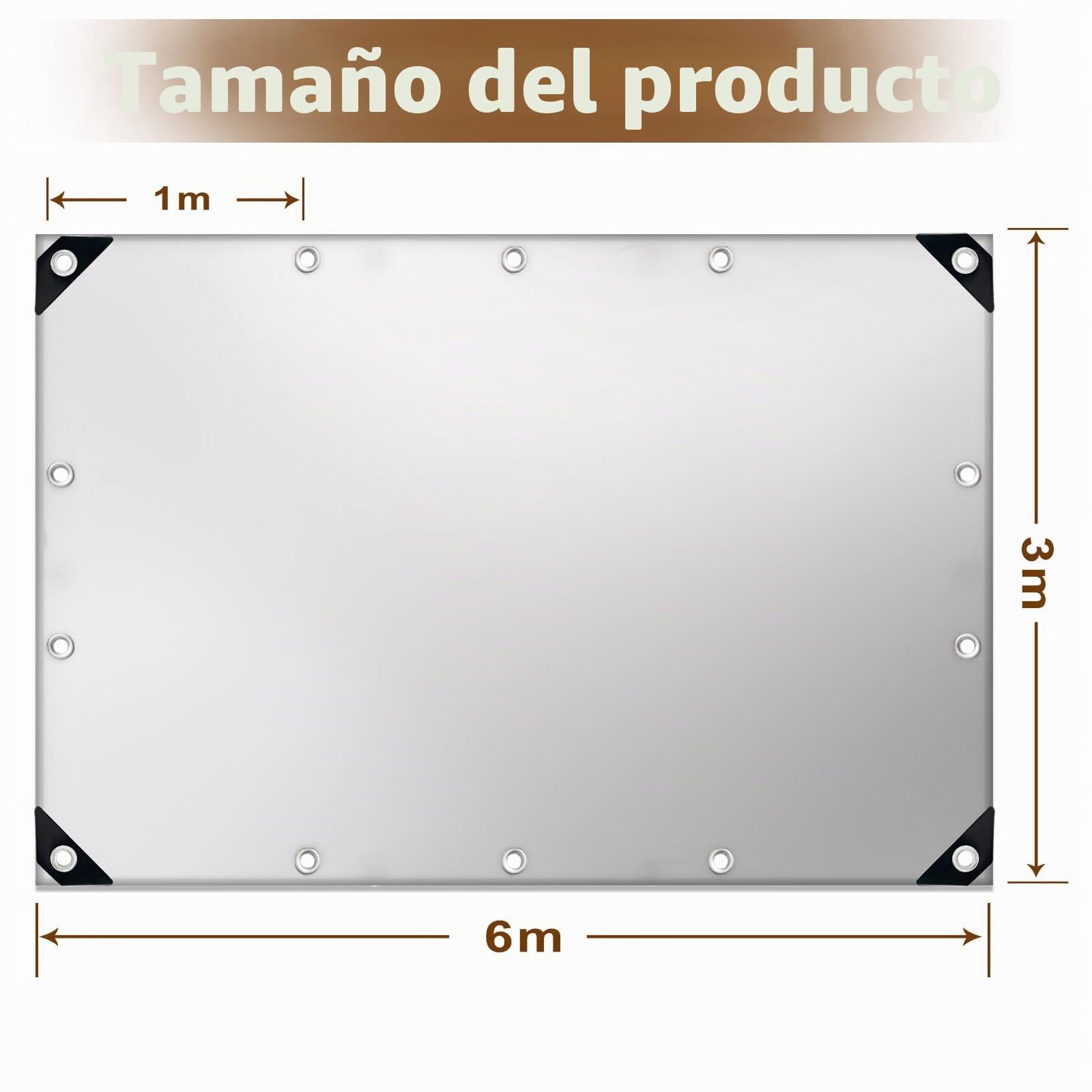 Lonas de Exterior,Lona para Piscina,160g/m² Lona de Protección Toldo Reforzado PE con Ojales,Duradera Resistente a Los Rayos UV Desgarros,Cubierta para Leña, Muebles,Jardín,Piscinia,Vehículos