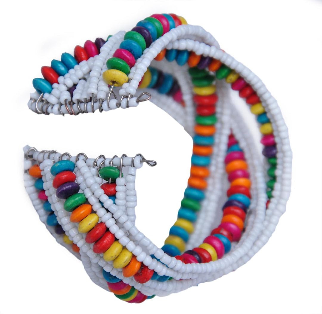 GenericBoho Design Cute Beaded Bracelets, 5 Colors Red Pink White Black Brown, Summer Beach Accessory for Girls Women Teenager, Souvenir Gift Idea, Modern Bohemian Style, Unisex, One Size