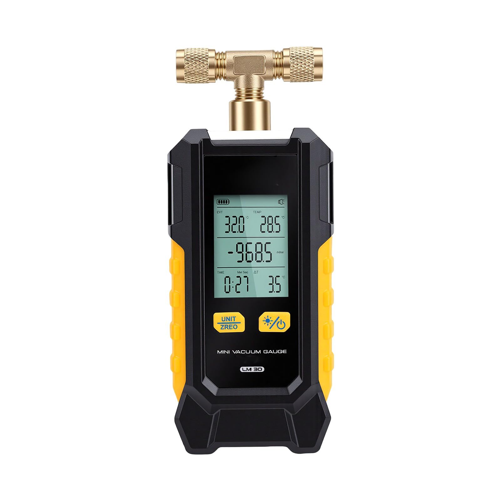 Medidor de Vacío Digital ABS HVAC Medidor de Vacío con Calibración Automática 6 Unidades Precisión ±1% FS Detección de Fugas de Evacuación Inteligente para Técnicos de HVAC