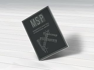 MG Global Hanging Canvas Print of Minneapolis St Paul Mn International Airport Runway 1 | 8x12 12x18 16x24 20x30 24x36 Minimalist Wall Art for Gift | Minimalism Home Office Decor