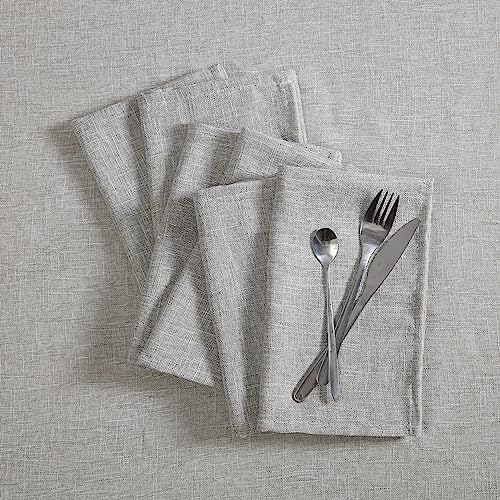 Laura Ashley Harper Luxuriously Smooth Fabric Napkins for Formal or Casual Dining, Holiday, Banquet, Wedding or Party, Set of 6 Napkins, Taupe by Laura Ashley - Used condition - Image 2