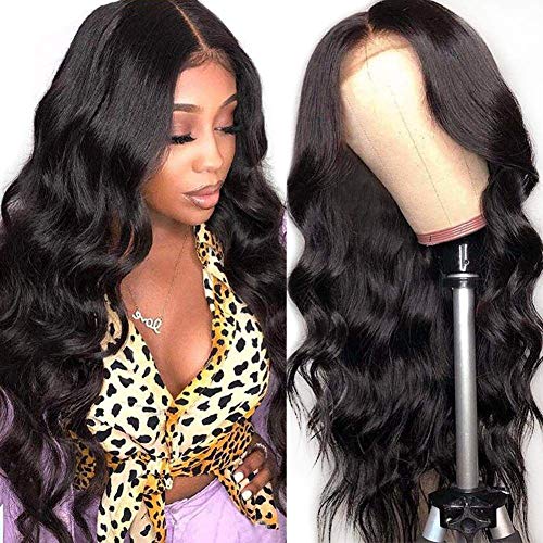 West Kiss Body Wave Lace Front Wigs 10A Grade Brazilian 4x4 Lace Closure Wig Pre Plucked With Baby Hair 180% Density Virgin Human Hair Wig For Black Women 22 Inch