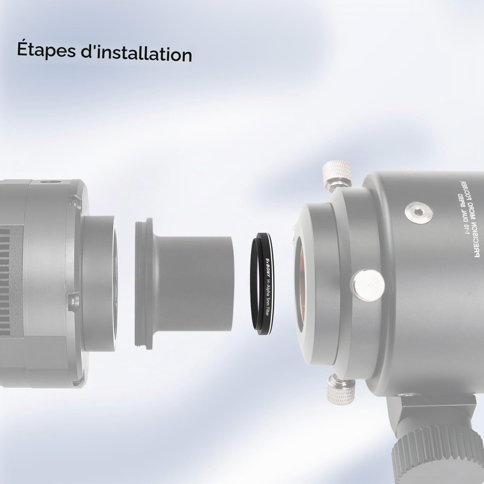 Svbony SV227 2" Filtre de Télescope, Filtre CCD à Bande étroite H-Alpha 5nm, Filtre de Pollution Lumineuse Réduisant la Lueur du Ciel, Améliorant Le Détails pour l'astrophotographie du Ciel Profond