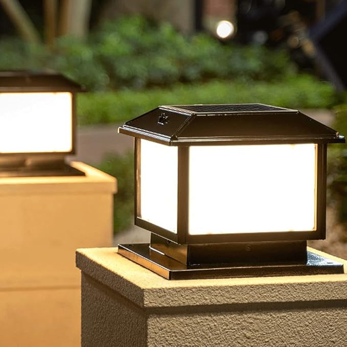 RCIDOS RCIDOS Solar Post Cap Light, Modern LED-zuillicht 1 Licht Waterdichte IP65 Standaard Terraspalen Lamp Lantaarn Externe Verlichtingsarmatuur In Amerikaanse Stijl voor Fence Deck Garden Landscape photo 2