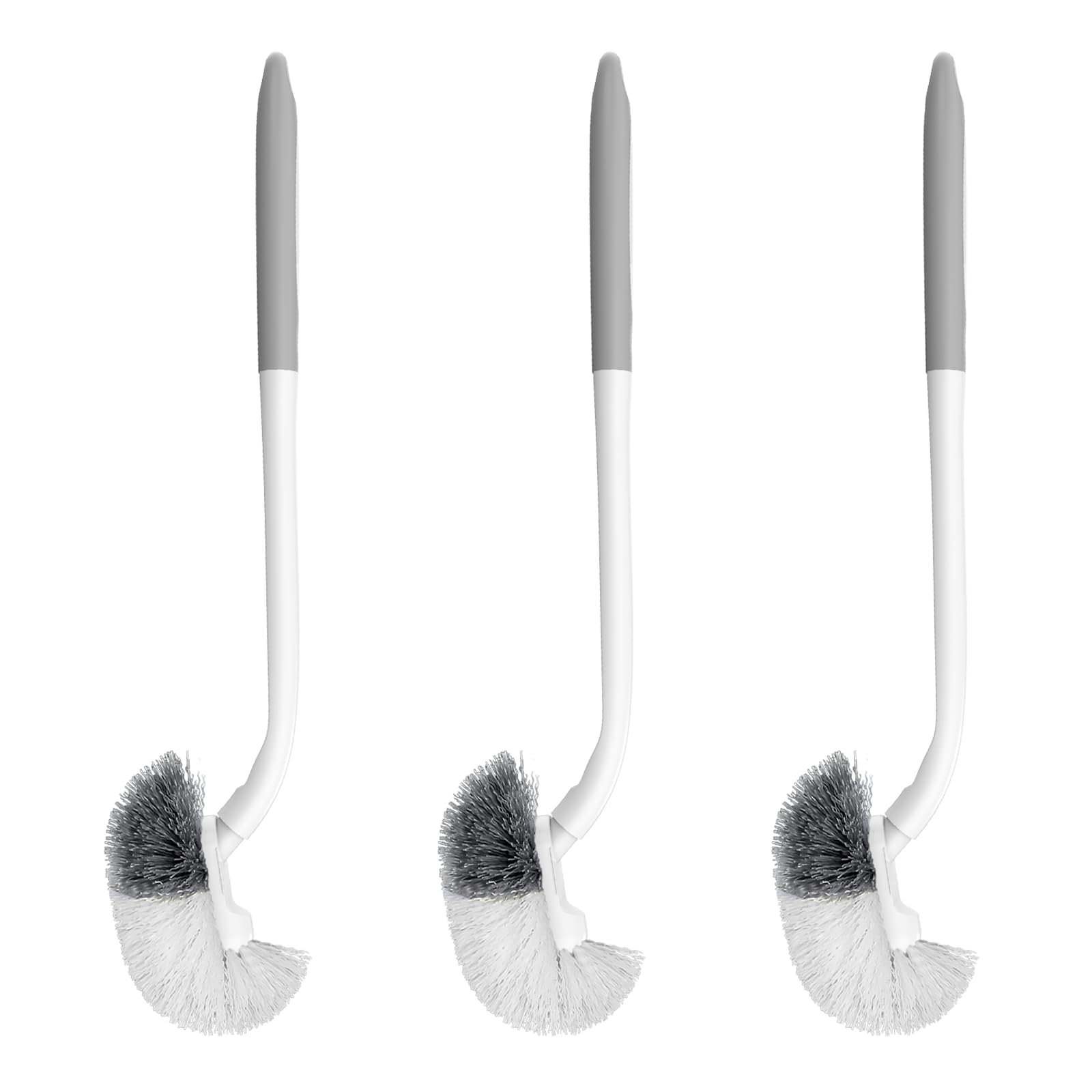 SetSail Toilet Bowl Brush, 3 Pack Toilet Brushes for Bathroom Compact Size Dense and Durable Toilet Cleaner Brush for Deep Cleaning Right Angled Toilet Scrubber for Toilet Bowl Rim