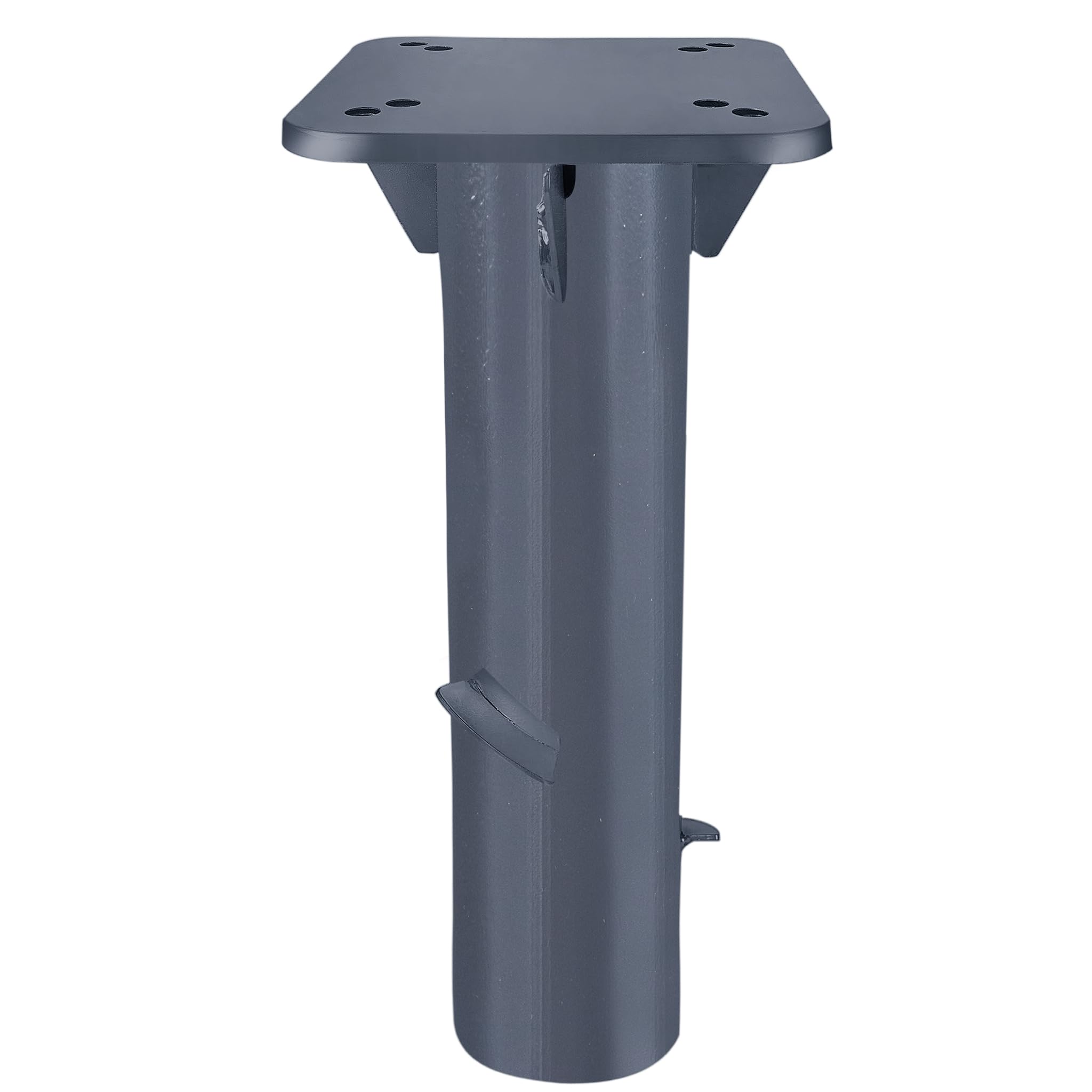 Metalowy stojak na parasole ogrodowe, uniwersalna tuleja osadcza do zabetonowania, nie zajmuje dużo miejsca, płyta podłogowa, podstawa parasola przeciwsłonecznego, parasol ogrodowy (szary)