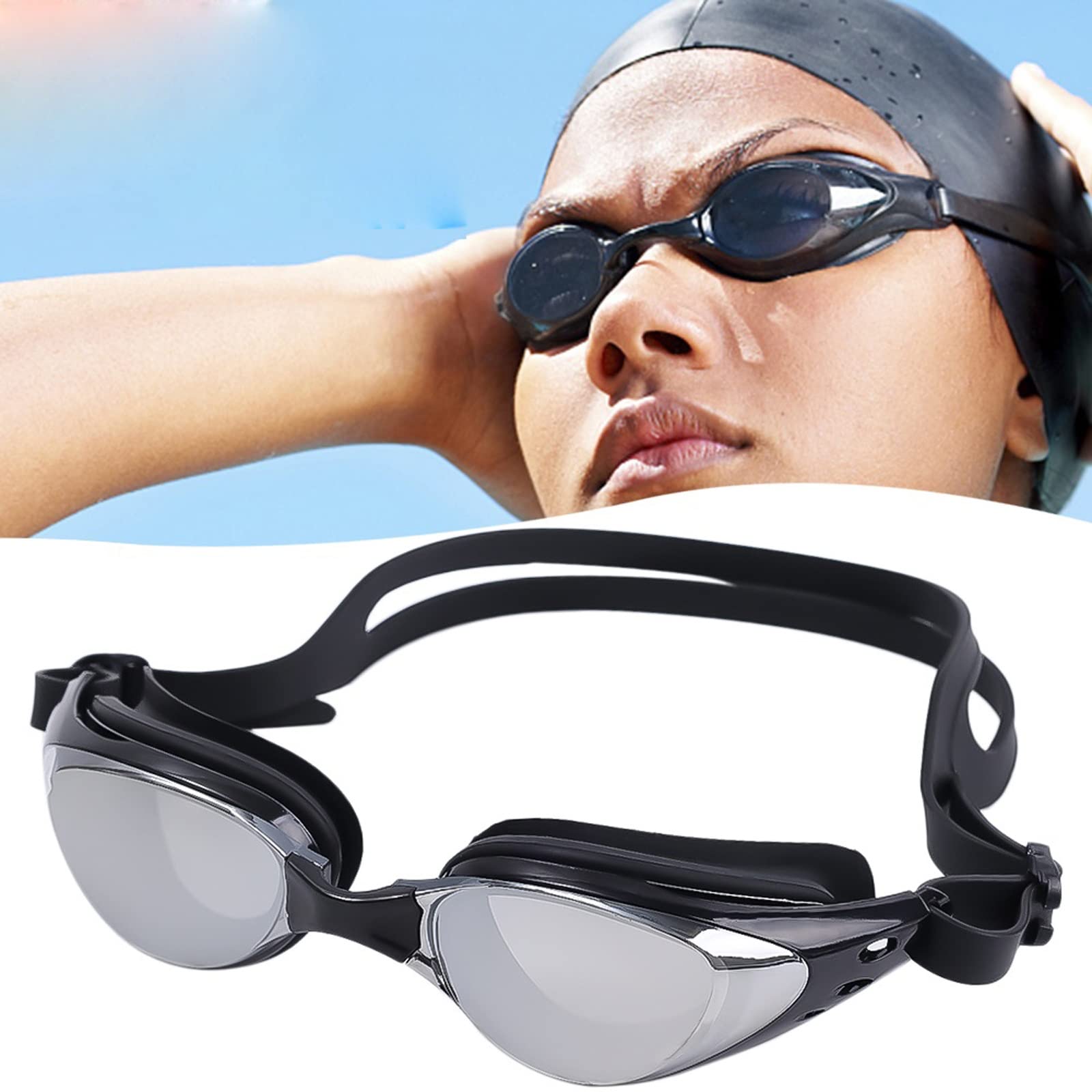 Gogle pływackie gogle pływackie wodoodporne przeciwmgielne okulary do pływania okulary unisex regulowane silikonowe gogle pływackie okulary