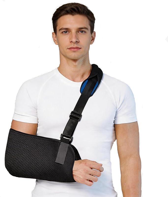Breathable Arm Sling Shoulder Immobilizer for Men Women (XL) | Lightweight Arm Support for Elbow Wrist Injuries, Adjustable Strap Fits Left Right Arm. Ideal for Surgery Recovery & Fracture