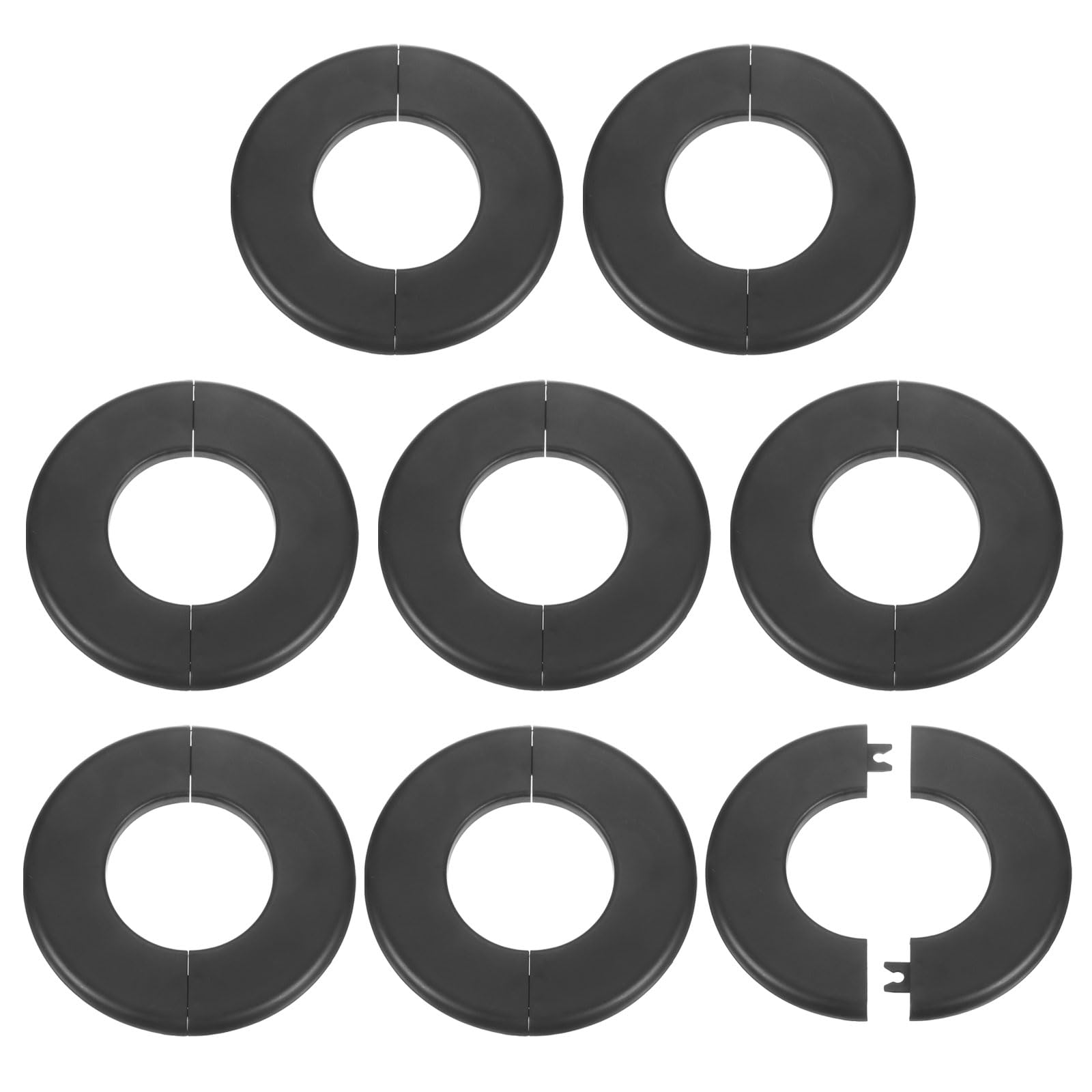 Placas autoadhesivas de plástico de 64 mm y diseño de hebilla negro