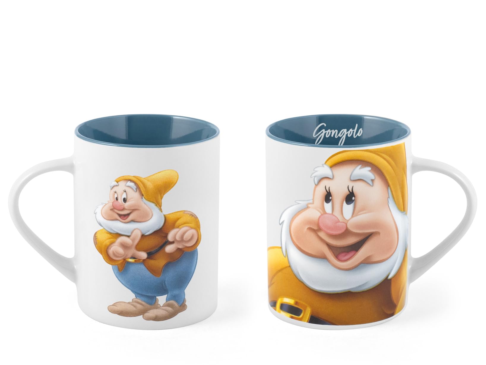 HOMe Disney zestaw 12 kubków POP z nowej porcelany kostnej, 330 cm3 – Królewna Śnieżka i siedmiu krasnoludków, różne postacie, można myć w zmywarce i używać w kuchence mikrofalowej