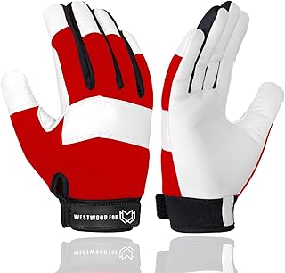 Sponsored You’re seeing this ad based on the product’s relevance to your search query.Learn more about this advertisement WESTWOOD FOX Gardening Work Gloves, Thorn Proof Flexible Heavy Duty Leather Mechanic Dexterity Breathable Construction Gloves for Work Men Women (Red, L)