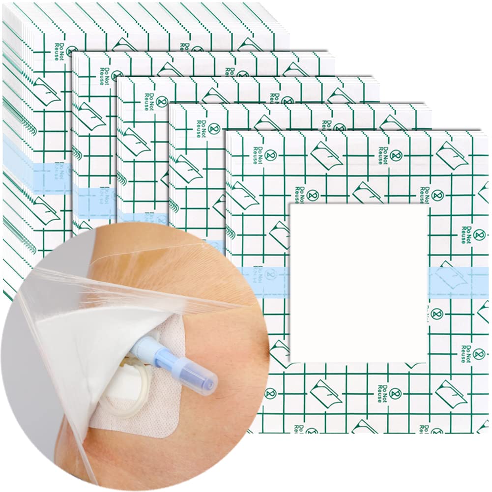 Waterproof Dialysis Port Shower Cover Pd Catheter Shower Shields Dialysis Catheter Shower Protector 8"x8" Picc Line Adhesive Bandage with Non-Stick Center Pad (Pack of 25)