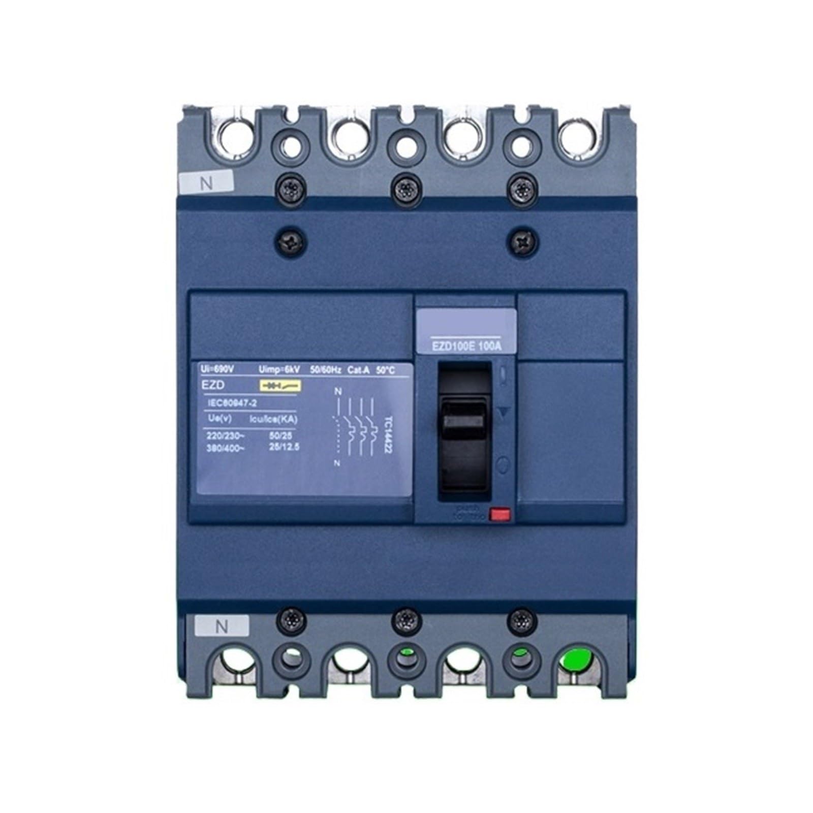 Disjoncteur à boîtier moulé EZD160E 4P 160A type fixe pour protection électrique