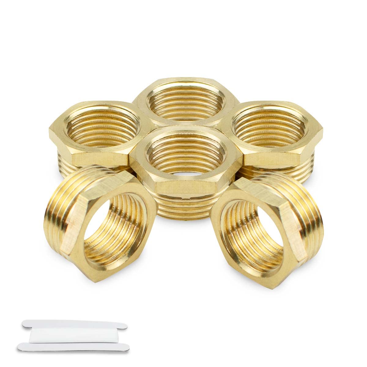 Bwintech 2 Uds 1/2 "hembra a 1/8" macho BSP rosca latón buje hexagonal conector reductor para conversión de conexión de tubería — view 14