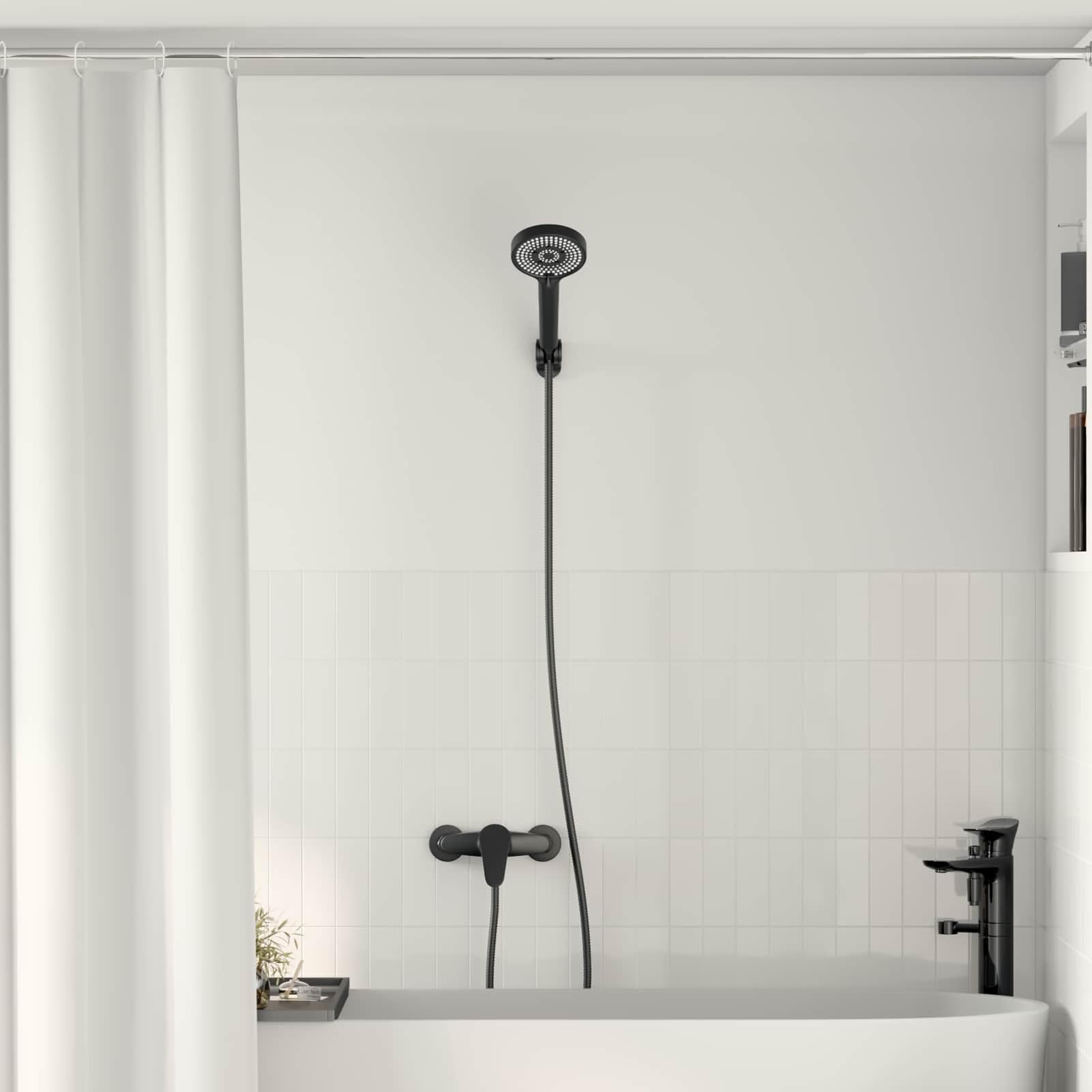 Ensemble de douche noir mat accessoire pommeau 1,27 cm modèle 42023399