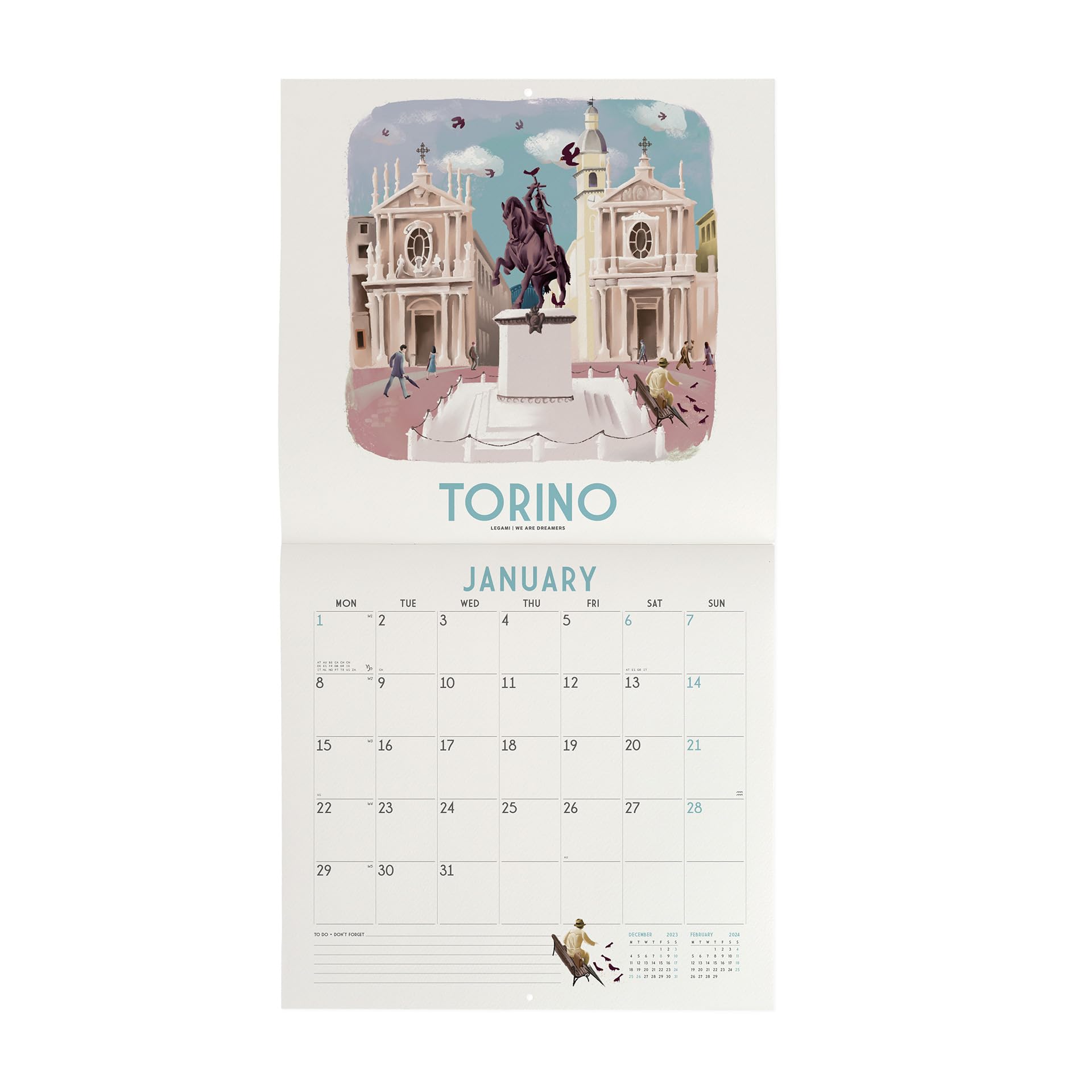 Legami, 2024 Wall Calendar, 12 Months and Year Planner, Space for Notes and Notes Week Number - Image 2
