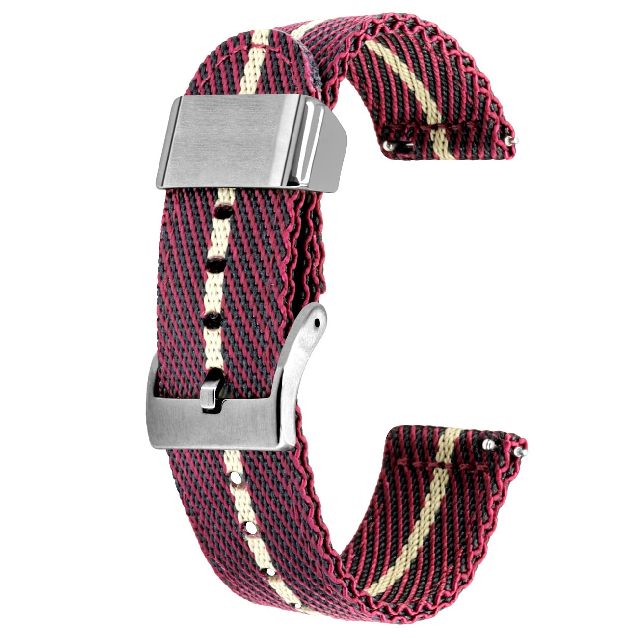 Kai Tian 18mm 20mm 22mm 24mm cinturino multicolori supporto in metallo tessuto di lino fibbia a sgancio rapido cinturino di ricambio per uomini donne