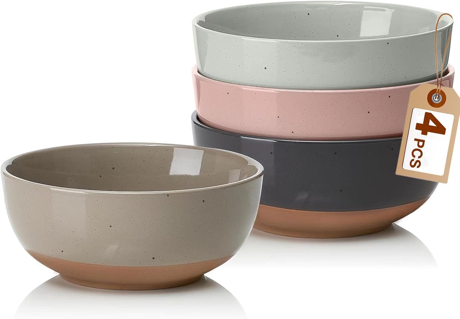Product image of Morandi Color Large Ceramic Bowls Set of 4, 30 Ounce Cereal, Soup, Salad, Oatmeal, Serving Bowls - Dishwasher & Microwave Safe