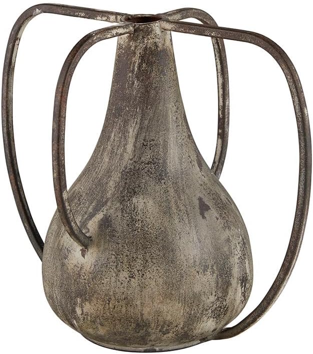 Miniatura 1 de 47th & Main Floreros de hierro rústico con 4 asas para decoración del hogar, 8 pulgadas de alto, marrón