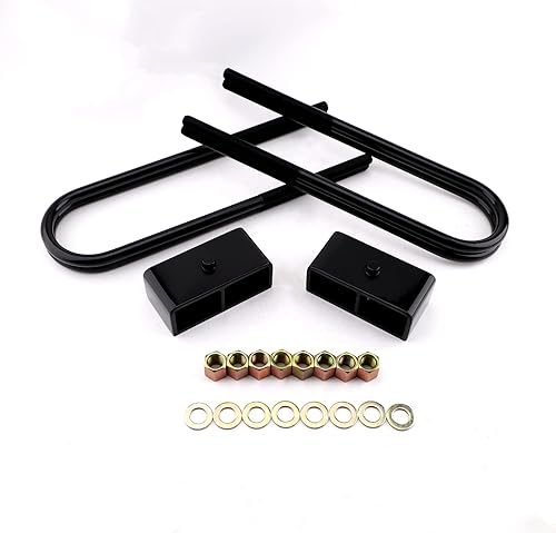 Miniatura 4 de Kits de elevación de nivelación F250F350 de 2.0 pulgadas, juego de bloques de elevación y pernos en U de 2 pulgadas, kit de bloque de extremo de