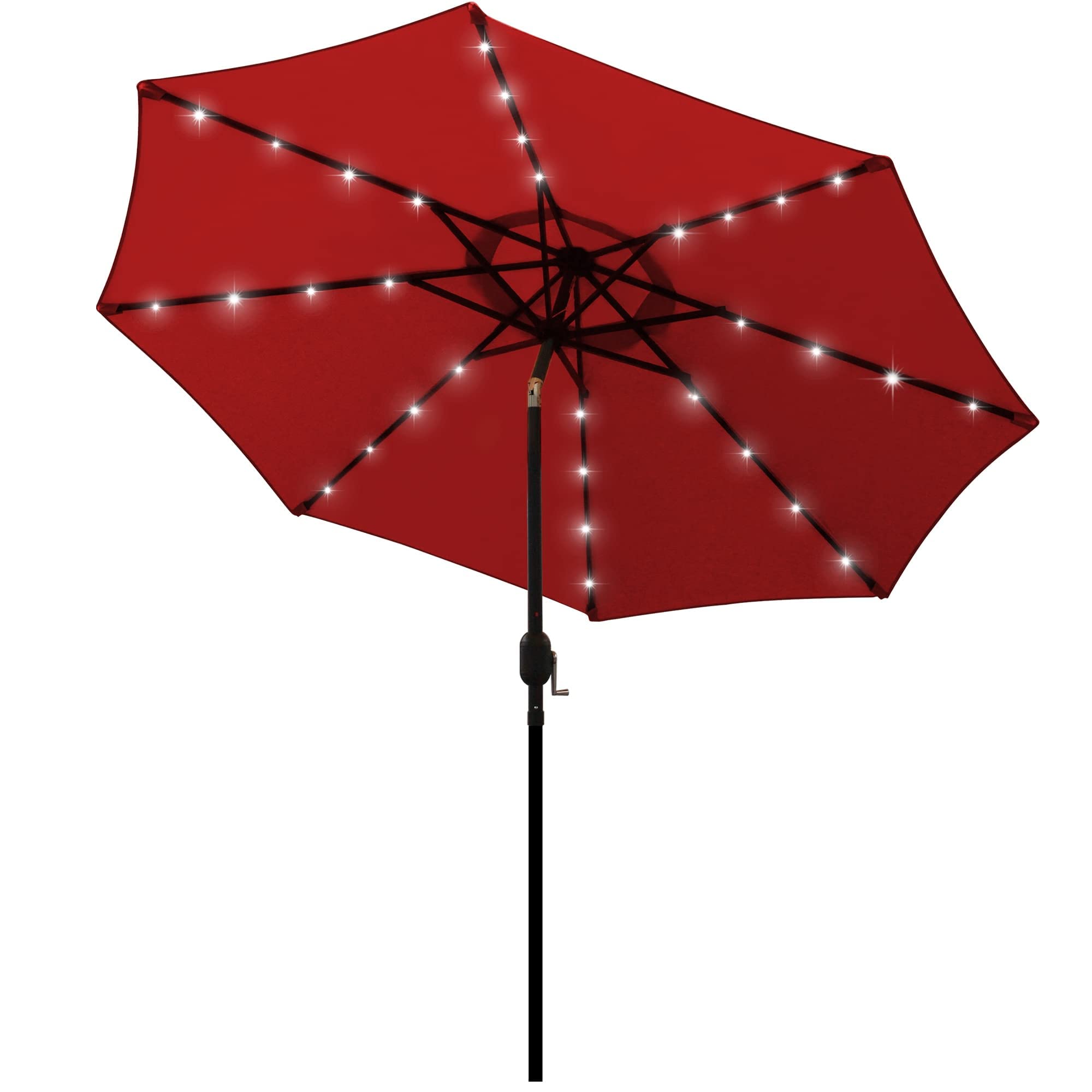 Amazon.com : Blissun 9 ft Solar Umbrella, 32 LED Lighted Patio Umbrella, Table  Market Umbrella, Outdoor Umbrella for Garden, Deck, Backyard, Pool and  Beach (Red) : Patio, Lawn u0026 Garden