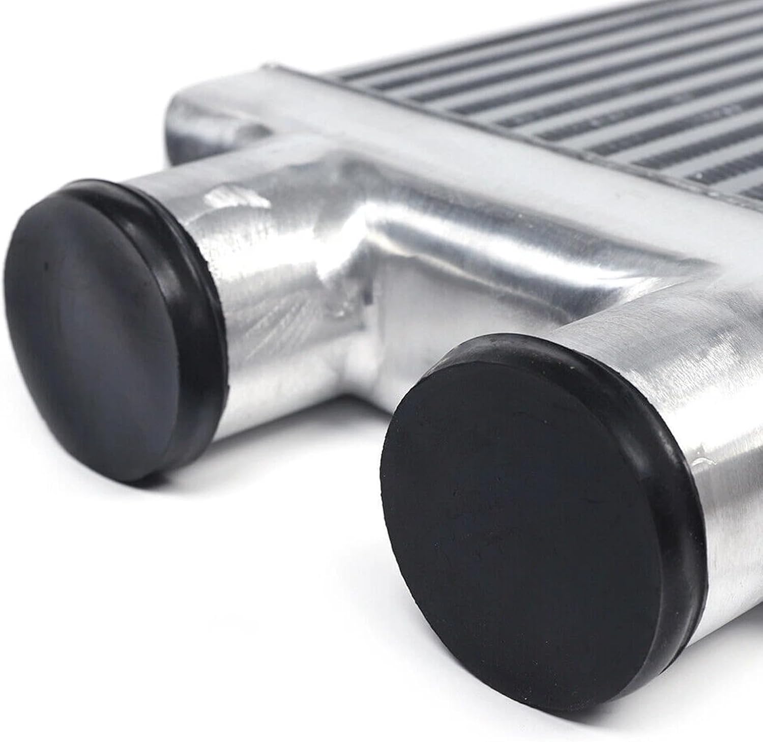 Universal Aluminum Intercooler 31.5x12.8x3.15 Inch, 3" Inlet/Outlet, Front/Rear Mount Turbo Intercooler for Turbocharged Vehicles, High Efficiency Cooling Core