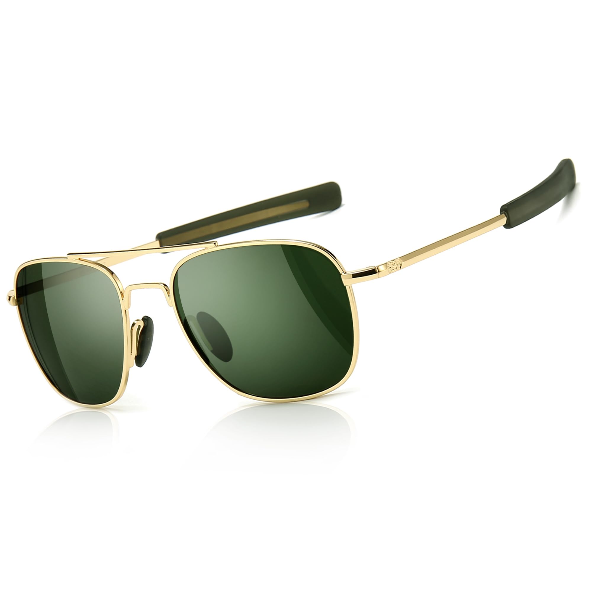 Men's Military Style Polarized Pilot Aviator Sunglasses Bayonet Temples