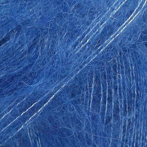 Drops Mohair and Silk Yarn Kid-Silk, 0 or Lace, 2 Ply, 0.9 oz 230 Yards per Ball (21 Cobalt Blue)