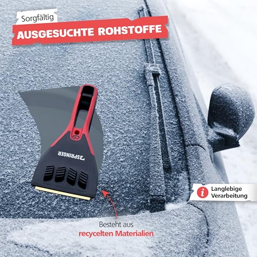 SPRINGER ZX2000 - - Zdrapka do lodu - - Wykonane w Niemczech - - Zdrapka do szyb z mosiężnym ostrzem - - Szczotka do śniegu z funkcją ściągania lodu - - Antypoślizgowa i ergonomiczna zdrapka do szyb