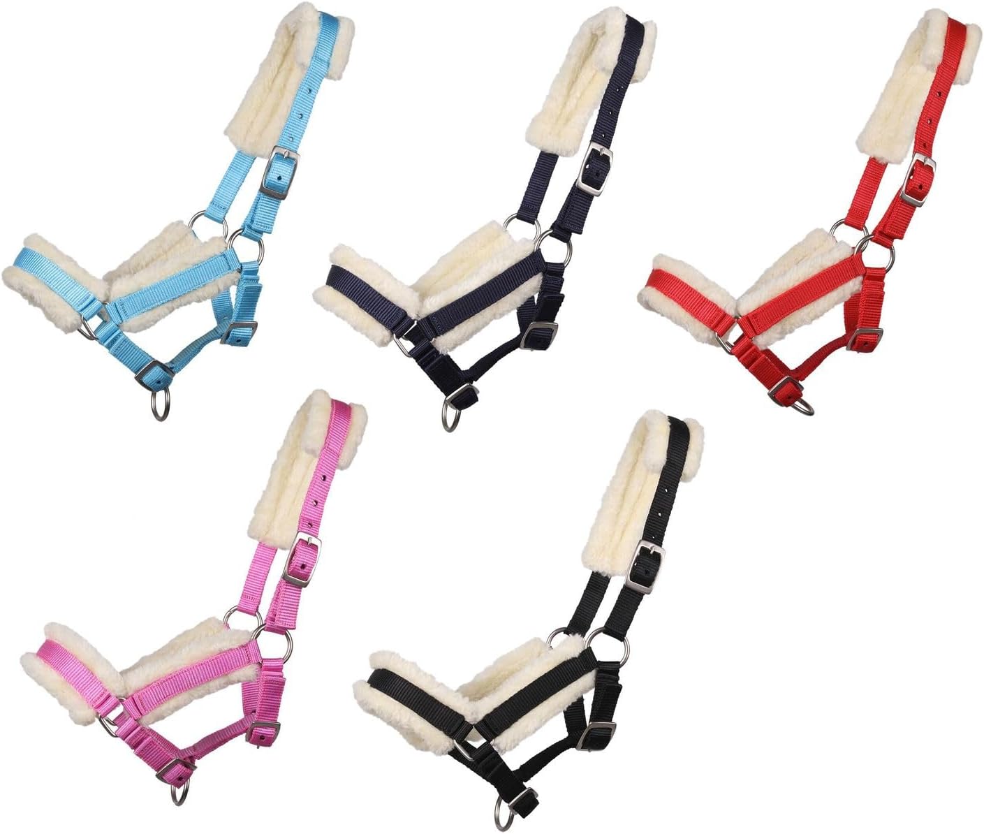 NETPROSHOP Falabella Shetty Pony Full Soft Foal Headcollar 3-Way Adjustable Padded Size: Foal Shetty, Colour: Light Blue