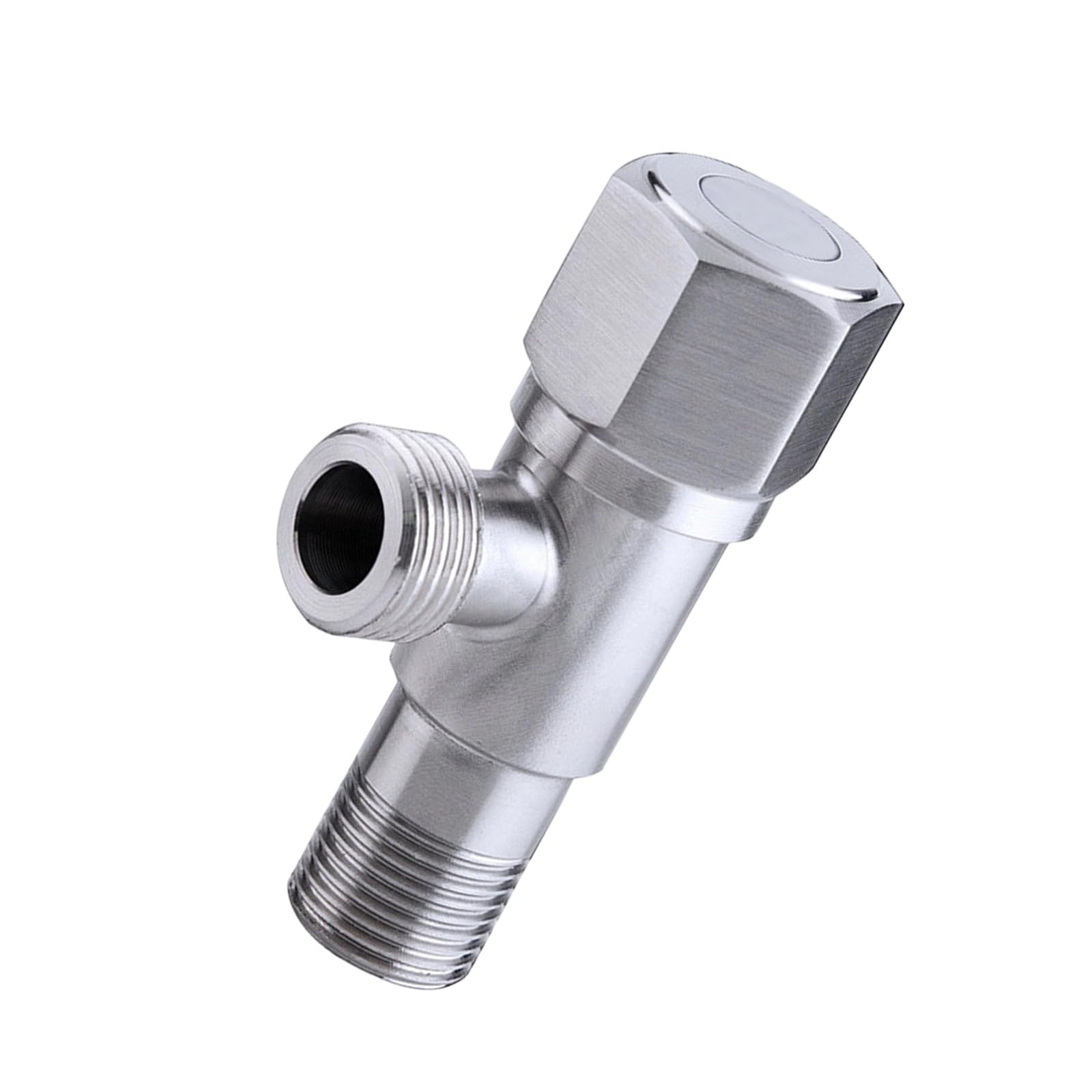 Kokdid Silver Stainless Steel Turn Angles Stop Valves Bathroom High Flows Hot/Cold Water Shut Down Water Flows Control Valves Control