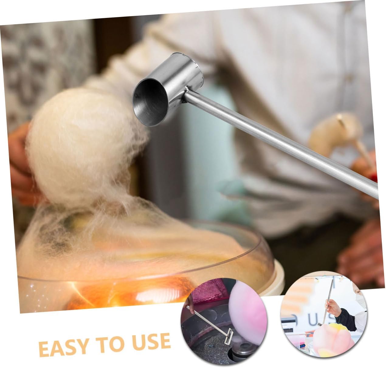 PRETYZOOM 2pcs Stainless Steel Marshmallow Sugar Spoon Multi-function Candy Scoop for Marshmallow Machines Easy to Clean and Efficient for Making Treats