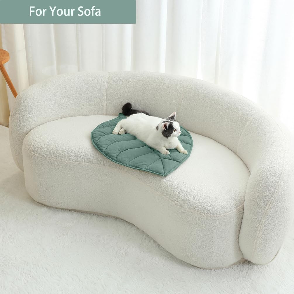 30 X 20 Inch Leaf Shaped Cotton Cat Bed Pad, Warming Cat Mat, Pet Warming Pad for Cats, Warmer Mat for Feral and Indoor Cats, 2025 Enlarged and Thickened Leaf Beds 4