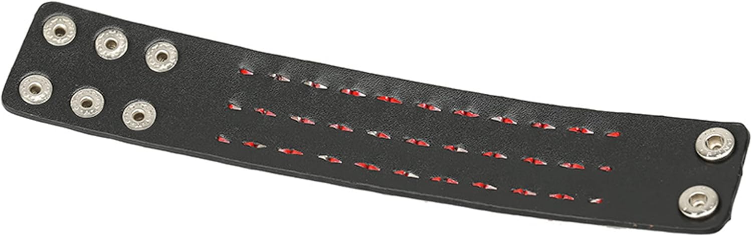 eYLun Men Women Cuff Leather Bracelet Punk Stud Wristband Bracelet Rock Adjustable Bangle Unisex - Image 3