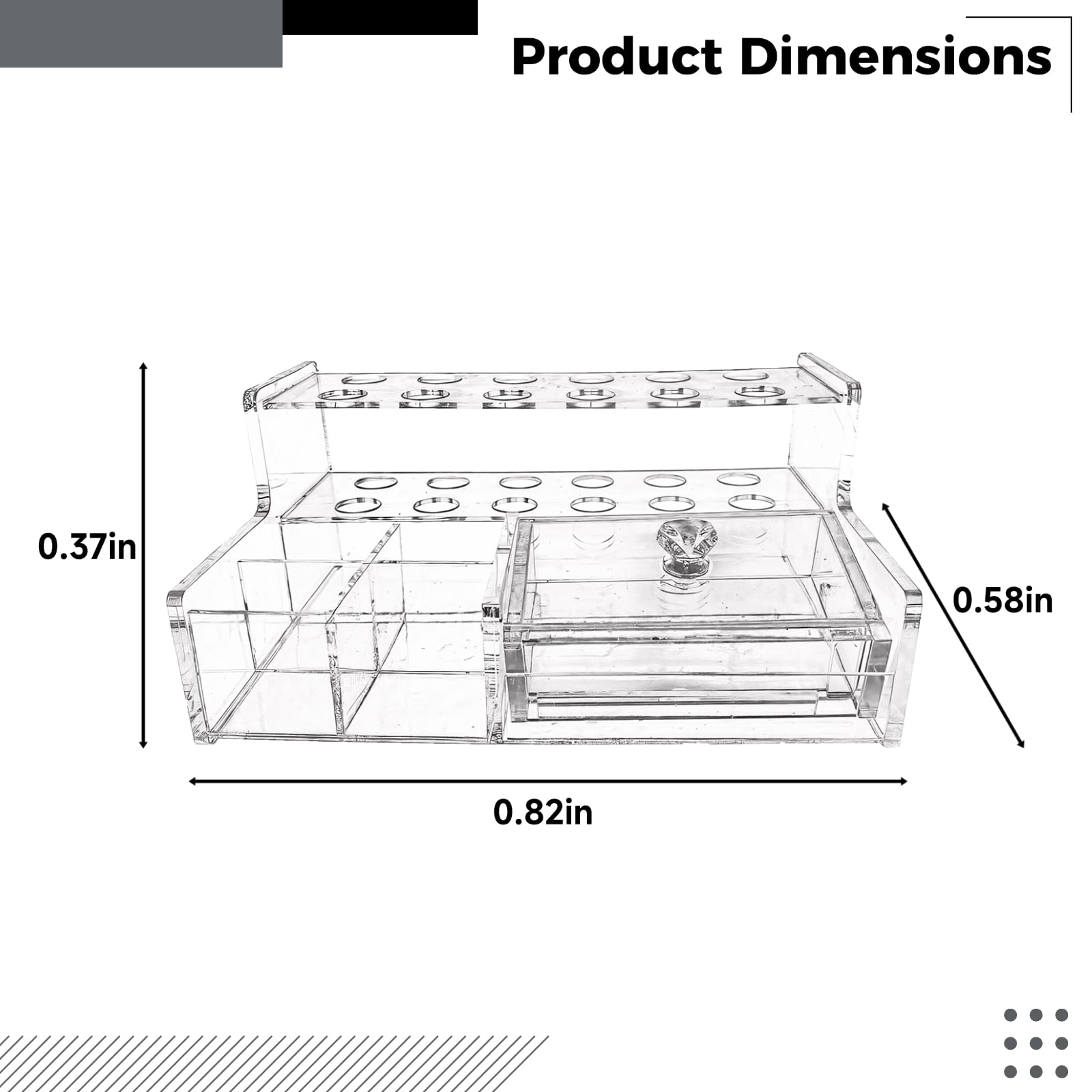 Spritzen-Organizer aus Verbundmaterial, 12 Löcher, transparenter Acryl-Spritzenhalter, platzsparender Harzapplikator-Organizer, große Kapazität, Zahn-Platzierungsständer