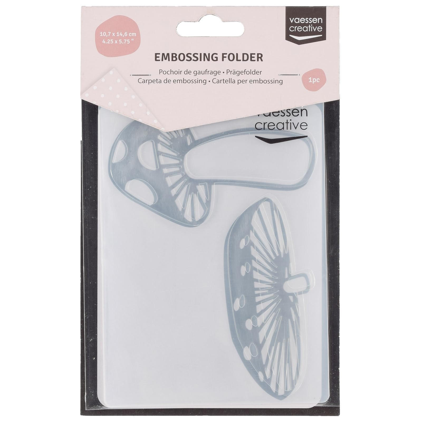 Vaessen Creative Embossing Folder Mushroom 5.75 x 4.21 inches - Embossing Folder for Card Making, Scrapbooking, Journaling - Reusable - Precise Results - for Embossing and Die-Cutting Machines