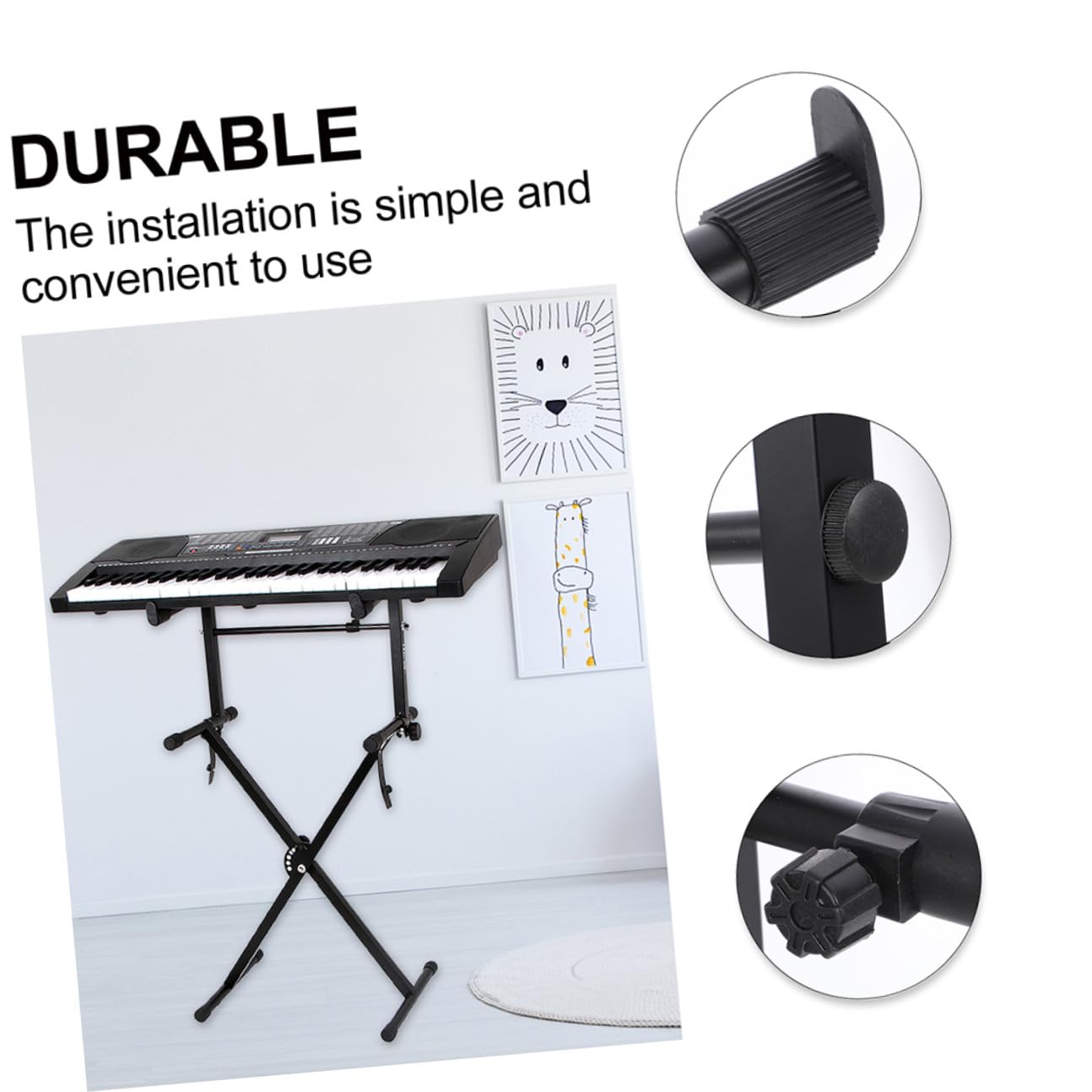 Baluue 2 set Supporto Tastiera Rialzato per Pianoforti Digitali Stand e Antiscivolo Custodia Compatta per Musicisti Professionisti e Amatori