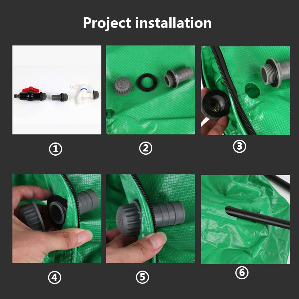 Serbatoio Per Acqua Piovana Pieghevole, Cisterna Giardino, All'aperto Alta Capacità Telescopico Sistema Di Raccolta Dell'acqua Compreso Rubinetto E Coperchio Con Serratura,Verde,225L/60 * 80CM